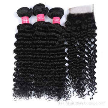 China Suppliers Sell 100% Unprocessed Virgin Remy Hair Extension Human Hair Indian Deep Wave